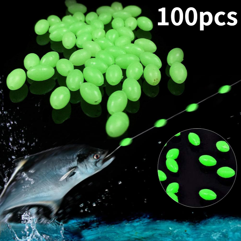 Fishing Equipment Tackle - 100pcs/lot Manik-manik Pancing Oval Bercahaya di